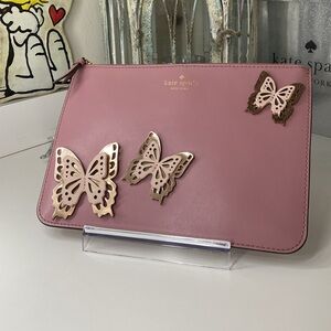 Kate spade All The Buzz Pouch with Gold Butterfly